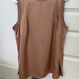 Rafaella Satin Tank Top in Mauve Brown